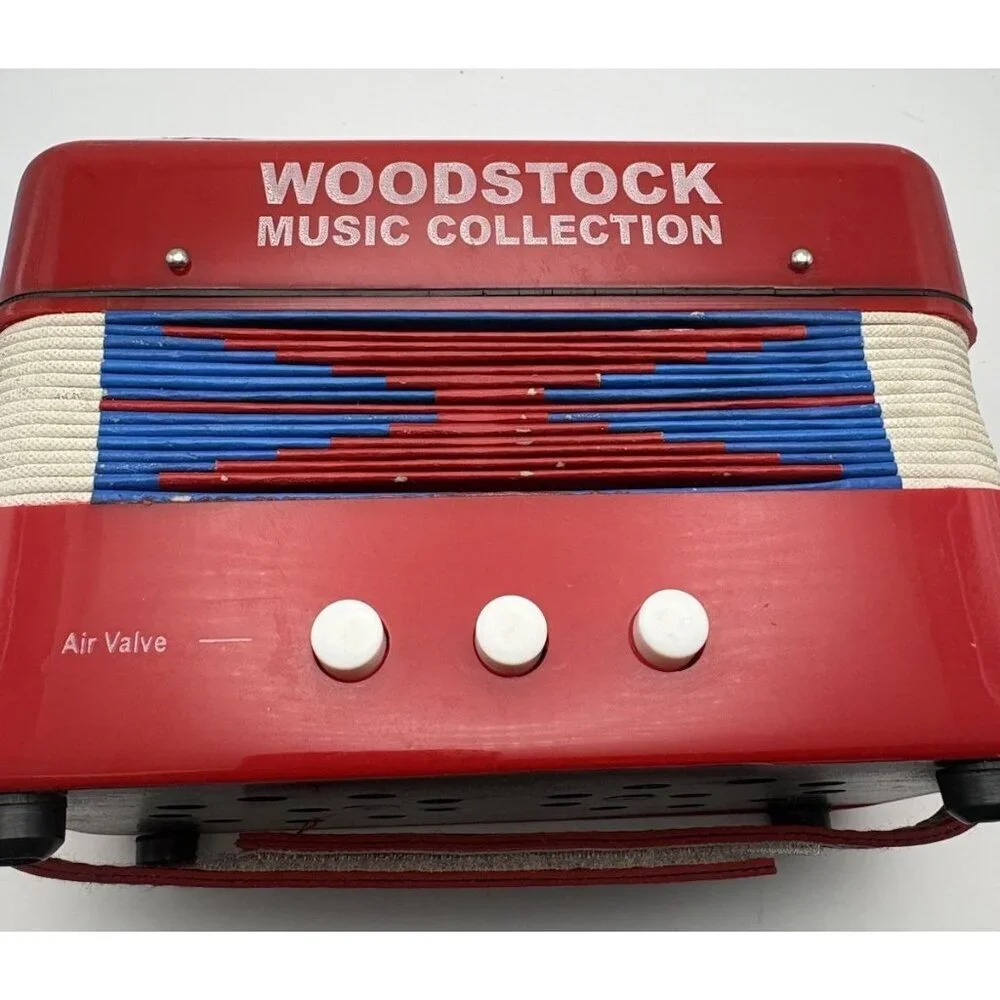 Vintage Accordion Woodstock Music Collection Toy Childs Music Instrument - Works